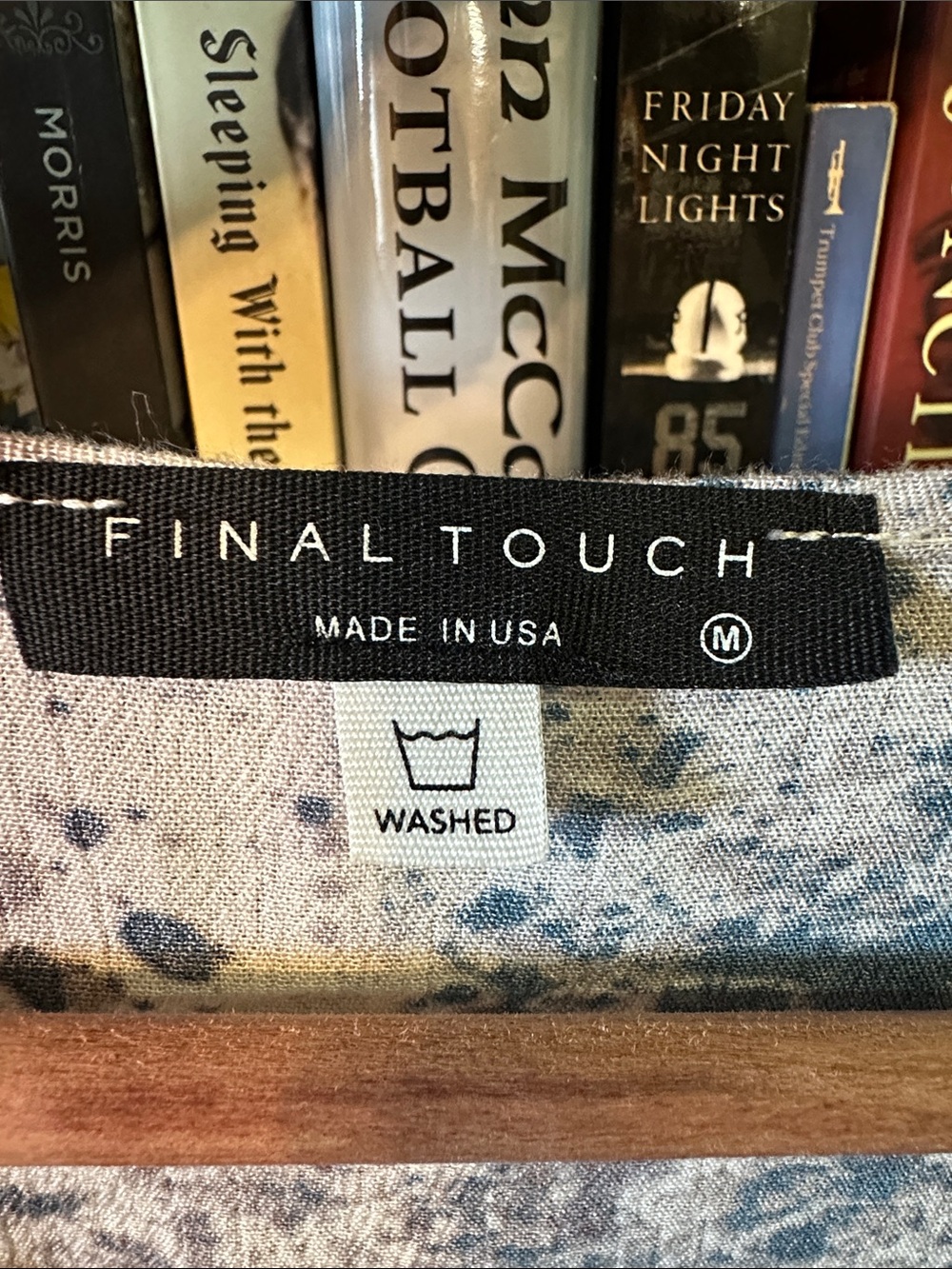 Final Touch Blue and Lilac Speckled Tie-Front Top - Picture 3 of 10